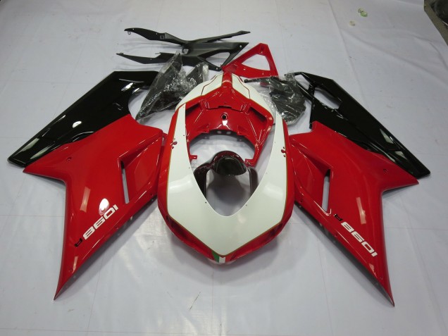 2007-2014 Rot & Weiß Ducati 848 1098 1198 Motorrad Verkleidung 2007-2014 Rot & Weiß Ducati 848 1098 1198 Motorrad Verkleidung