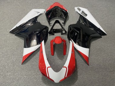 2007-2014 Rot Glänzend Weiß & Schwarz Ducati 848 1098 1198 Motorrad Verkleidung