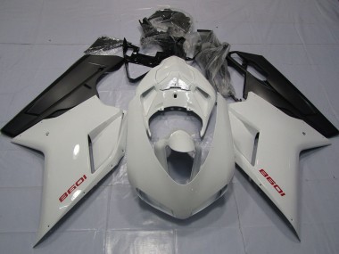 2007-2014 Rot Weiß & Matt Schwarz Ducati 848 1098 1198 Motorrad Verkleidung