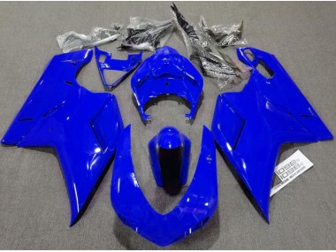 2007-2014 Schlichte Glänzend Blau Ducati 848 1098 1198 Motorrad Verkleidung