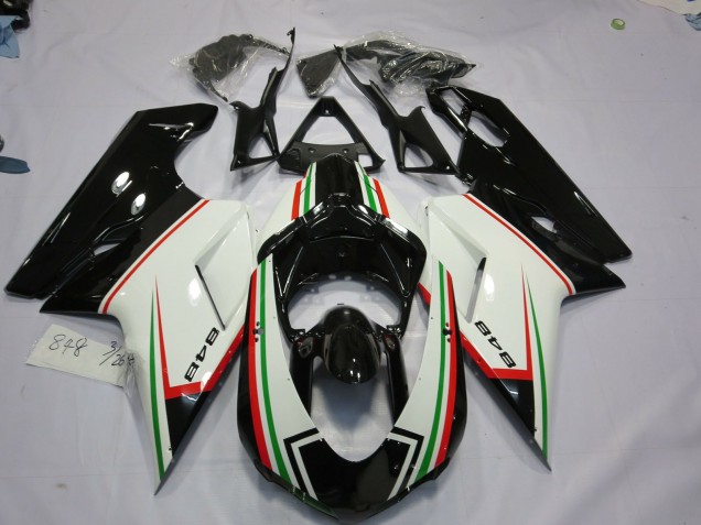 2007-2014 Schwarz Dreifach Ducati 848 1098 1198 Motorrad Verkleidung
