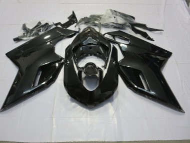 2007-2014 Schwarz Glänzend Ducati 848 1098 1198 Motorrad Verkleidung