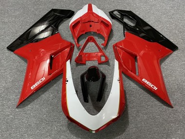 2007-2014 Schwarz Silber Ducati 848 1098 1198 Motorrad Verkleidung