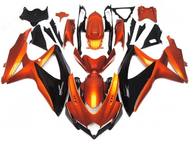 2008-2010 Bronzeorange & Schwarz Suzuki GSXR 600-750 Motorrad Verkleidung 2008-2010 Bronzeorange & Schwarz Suzuki GSXR 600-750 Motorrad Verkleidung