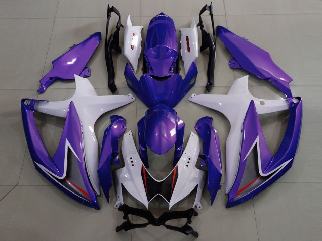 2008-2010 Glanz Lila & Weiß Suzuki GSXR 600-750 Motorrad Verkleidung 2008-2010 Glanz Lila & Weiß Suzuki GSXR 600-750 Motorrad Verkleidung