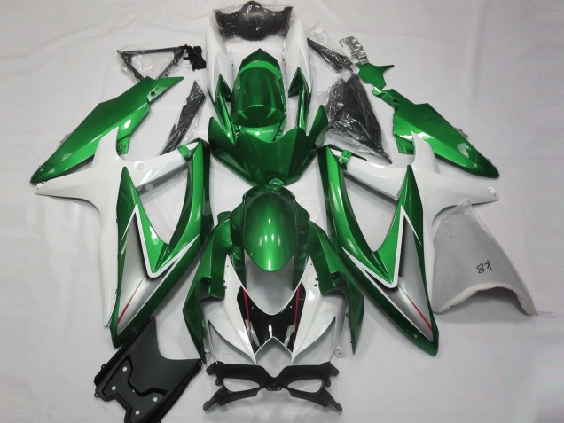 2008-2010 Glänzend Grün & Weiß Suzuki GSXR 600-750 Motorrad Verkleidung 2008-2010 Glänzend Grün & Weiß Suzuki GSXR 600-750 Motorrad Verkleidung