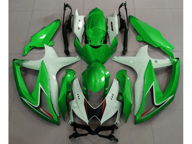2008-2010 Glänzend Grün & Weiß Suzuki GSXR 600-750 Motorrad Verkleidung 2008-2010 Glänzend Grün & Weiß Suzuki GSXR 600-750 Motorrad Verkleidung