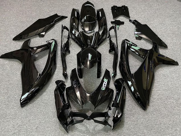 2008-2010 Glänzende Schwarze & Weiße Logos Suzuki GSXR 600-750 Motorrad Verkleidung 2008-2010 Glänzende Schwarze & Weiße Logos Suzuki GSXR 600-750 Motorrad Verkleidung