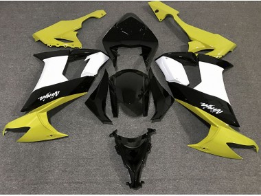 2008-2010 Glänzendes Gelb Schwarz & Weiß Kawasaki ZX10R Motorrad Verkleidung