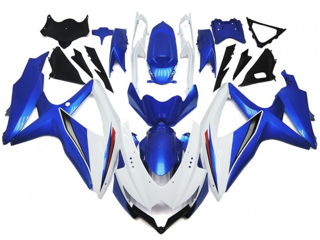 2008-2010 Glänzendes Glänzend Weiß Mit Silber & Blau Suzuki GSXR 600-750 Motorrad Verkleidung 2008-2010 Glänzendes Glänzend Weiß Mit Silber & Blau Suzuki GSXR 600-750 Motorrad Verkleidung