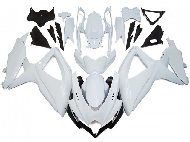 2008-2010 Glänzendes Glänzend Weiß Suzuki GSXR 600-750 Motorrad Verkleidung