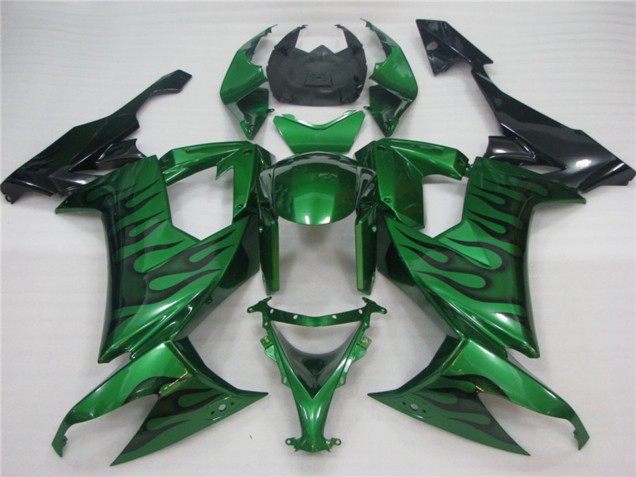 2008-2010 Grün Flamme Kawasaki ZX10R Motorrad Verkleidung 2008-2010 Grün Flamme Kawasaki ZX10R Motorrad Verkleidung