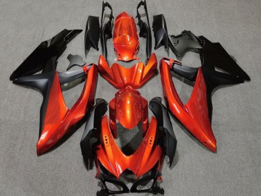 2008-2010 Kräftiges Orange In Schwarz Suzuki GSXR 600-750 Motorrad Verkleidung