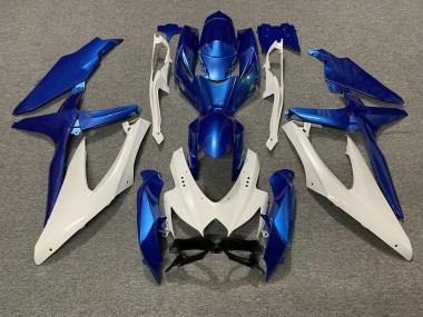 2008-2010 Perlblau & Weiß Suzuki GSXR 600-750 Motorrad Verkleidung