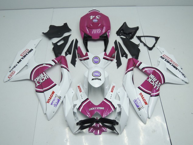 2008-2010 Pink Lucky Strike Suzuki GSXR 600-750 Motorrad Verkleidung 2008-2010 Pink Lucky Strike Suzuki GSXR 600-750 Motorrad Verkleidung