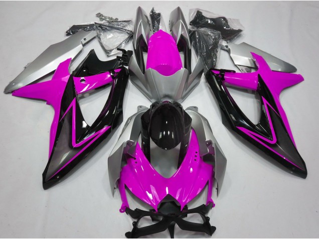 2008-2010 Rosa & Silber Suzuki GSXR 600-750 Motorrad Verkleidung 2008-2010 Rosa & Silber Suzuki GSXR 600-750 Motorrad Verkleidung