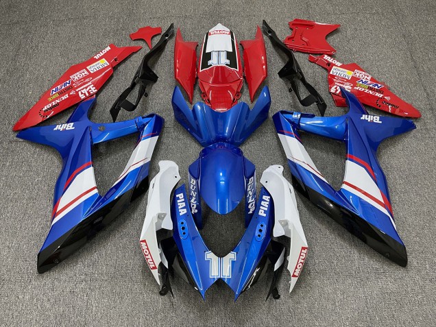 2008-2010 Rot Blau & Glänzend Weiß Custom-Stil Suzuki GSXR 600-750 Motorrad Verkleidung 2008-2010 Rot Blau & Glänzend Weiß Custom-Stil Suzuki GSXR 600-750 Motorrad Verkleidung