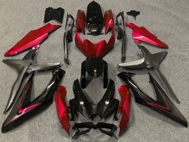 2008-2010 Rot Glänzend & Grün R Suzuki GSXR 600-750 Motorrad Verkleidung