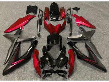 2008-2010 Rot Glänzend & Grün R Suzuki GSXR 600-750 Motorrad Verkleidung