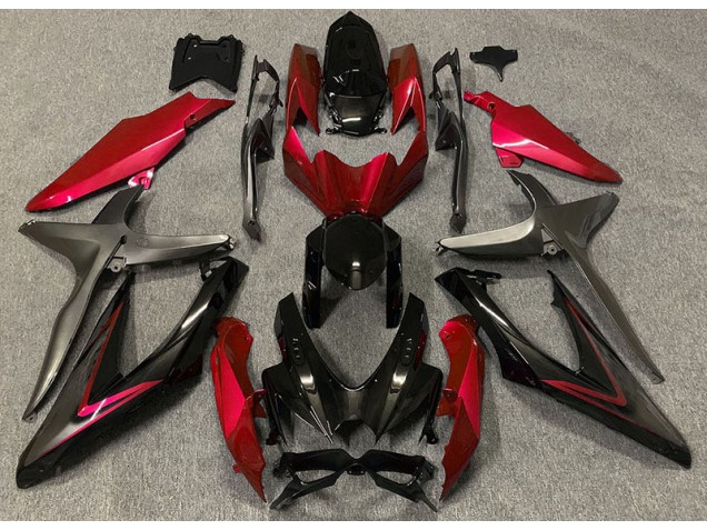 2008-2010 Rot Glänzend & Grün R Suzuki GSXR 600-750 Motorrad Verkleidung