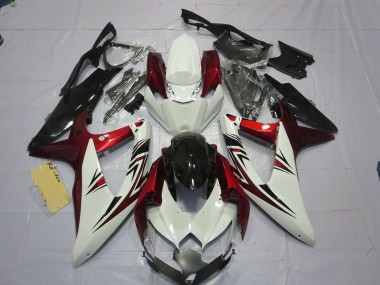 2008-2010 Rot Weiß Schwarz Suzuki GSXR 600-750 Motorrad Verkleidung