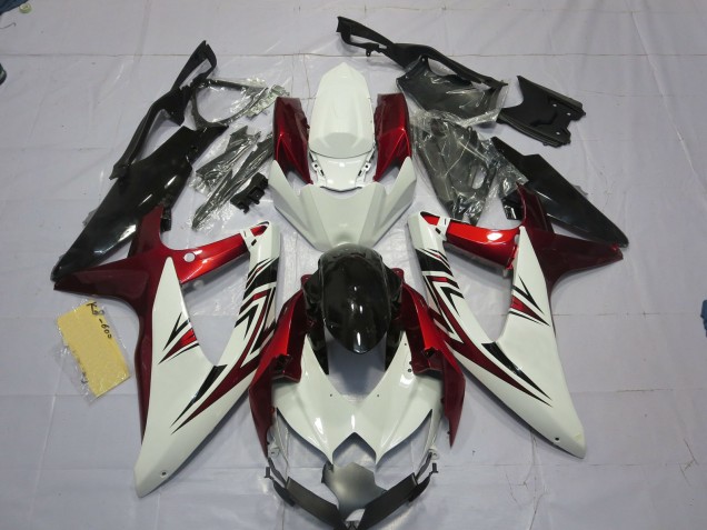 2008-2010 Rot Weiß Schwarz Suzuki GSXR 600-750 Motorrad Verkleidung 2008-2010 Rot Weiß Schwarz Suzuki GSXR 600-750 Motorrad Verkleidung