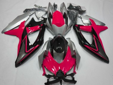 2008-2010 Rot & Silber Suzuki GSXR 600-750 Motorrad Verkleidung