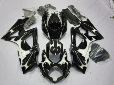 2008-2010 Schwarz-Weiß-Design Suzuki GSXR 600-750 Motorrad Verkleidung