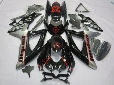 2008-2010 Schwarz Grau Jordan Suzuki GSXR 600-750 Motorrad Verkleidung