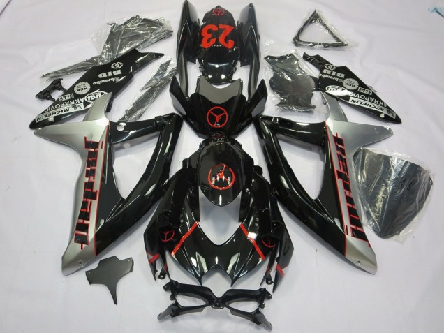 2008-2010 Schwarz Grau Jordan Suzuki GSXR 600-750 Motorrad Verkleidung 2008-2010 Schwarz Grau Jordan Suzuki GSXR 600-750 Motorrad Verkleidung