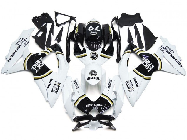 2008-2010 Schwarz Lucky Strike 79 Suzuki GSXR 600-750 Motorrad Verkleidung 2008-2010 Schwarz Lucky Strike 79 Suzuki GSXR 600-750 Motorrad Verkleidung