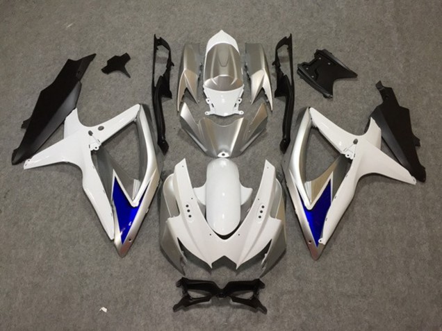 2008-2010 Silber Weiß Blau Suzuki GSXR 600-750 Motorrad Verkleidung 2008-2010 Silber Weiß Blau Suzuki GSXR 600-750 Motorrad Verkleidung
