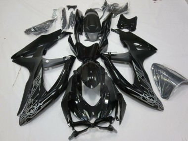 2008-2010 Silber & Schwarz Suzuki GSXR 600-750 Motorrad Verkleidung