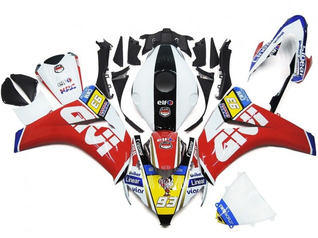 2008-2011 93 Nummer Weiß & Rot Honda CBR1000RR Motorrad Verkleidung 2008-2011 93 Nummer Weiß & Rot Honda CBR1000RR Motorrad Verkleidung