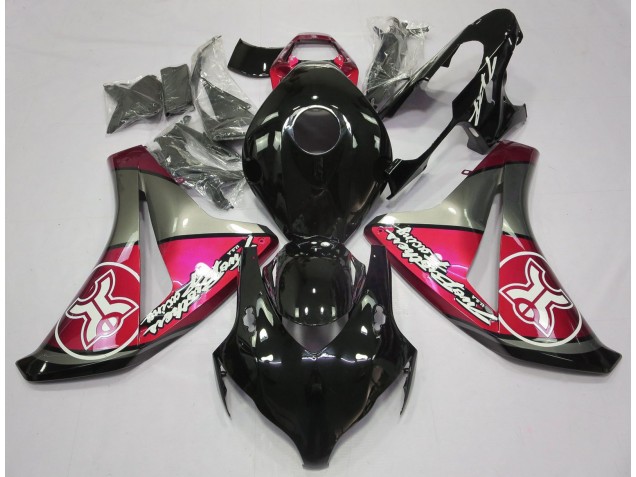2008-2011 Candy Red Auf Schwarz Custom Honda CBR1000RR Motorrad Verkleidung 2008-2011 Candy Red Auf Schwarz Custom Honda CBR1000RR Motorrad Verkleidung