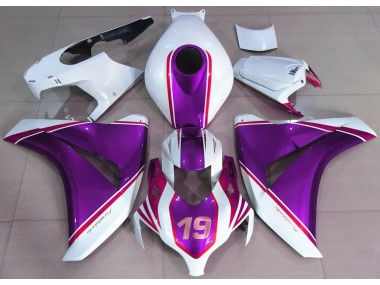 2008-2011 Glanz Lila & Weiß Honda CBR1000RR Motorrad Verkleidung