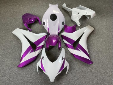 2008-2011 Glänzend Weiß & Lila Trimmen Honda CBR1000RR Motorrad Verkleidung