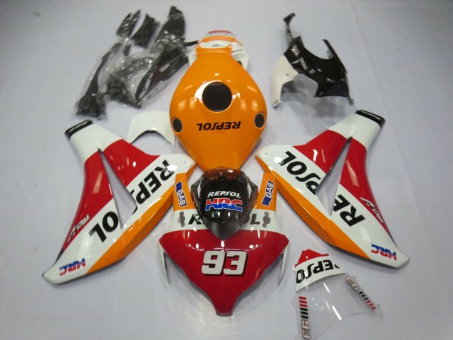 2008-2011 Hellorange Repsol 93 Honda CBR1000RR Motorrad Verkleidung