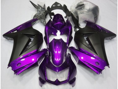 2008-2012 Lila & Matt Schwarz Kawasaki Ninja 250 Motorrad Verkleidung