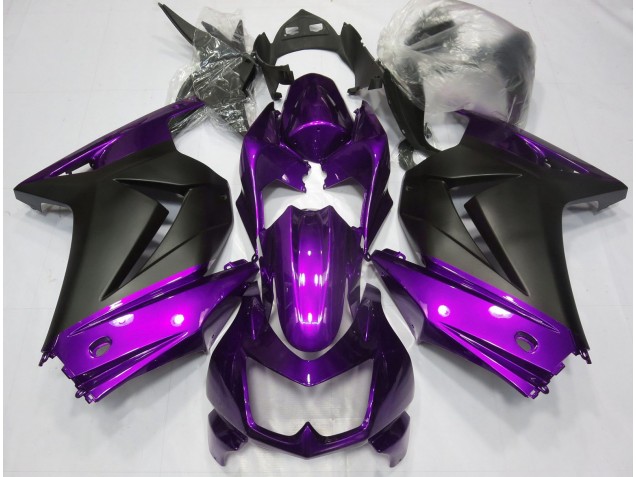 2008-2012 Lila & Matt Schwarz Kawasaki Ninja 250 Motorrad Verkleidung 2008-2012 Lila & Matt Schwarz Kawasaki Ninja 250 Motorrad Verkleidung
