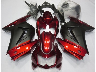 2008-2012 Rot & Matt Schwarz Kawasaki Ninja 250 Motorrad Verkleidung