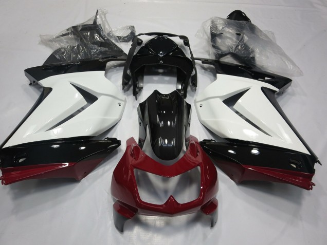 2008-2012 Weiß Rot & Schwarz Kawasaki Ninja 250 Motorrad Verkleidung