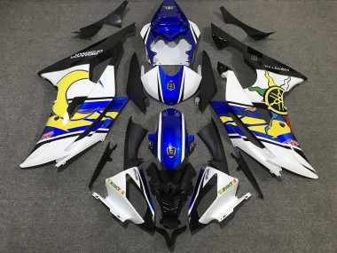2008-2016 Weiß & Blau Custom Yamaha R6 Motorrad Verkleidung