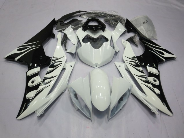 2008-2016 Weiß Flamme Yamaha R6 Motorrad Verkleidung