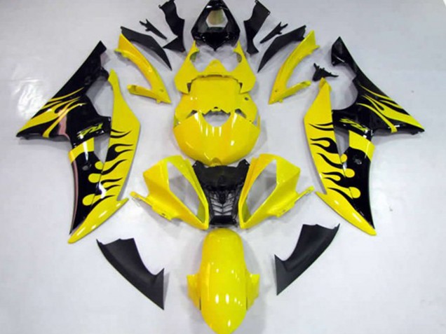 2008-2016 Gelb Flamme Yamaha R6 Motorrad Verkleidung 2008-2016 Gelb Flamme Yamaha R6 Motorrad Verkleidung