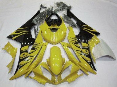 2008-2016 Gelber Flamme-Stil Yamaha R6 Motorrad Verkleidung
