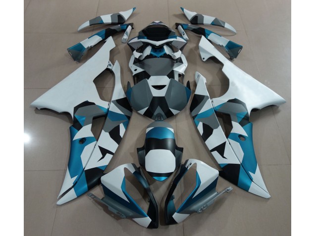 2008-2016 Gletscherblauer Schnee Tarnung Yamaha R6 Motorrad Verkleidung 2008-2016 Gletscherblauer Schnee Tarnung Yamaha R6 Motorrad Verkleidung