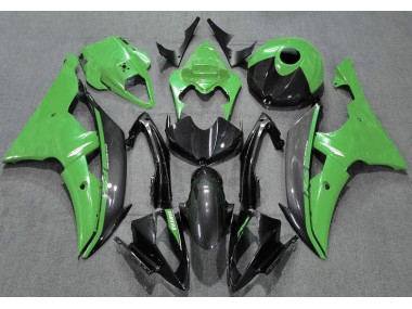 2008-2016 Grün Glänzend & Kohlefaser Yamaha R6 Motorrad Verkleidung