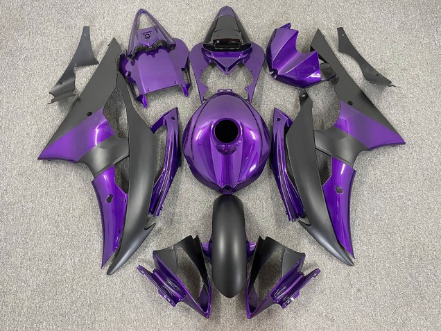 2008-2016 Lila & Matt Schwarz Yamaha R6 Motorrad Verkleidung