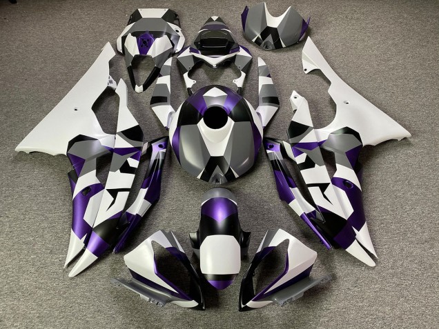 2008-2016 Mystischer Lila Schnee Tarnung Yamaha R6 Motorrad Verkleidung 2008-2016 Mystischer Lila Schnee Tarnung Yamaha R6 Motorrad Verkleidung